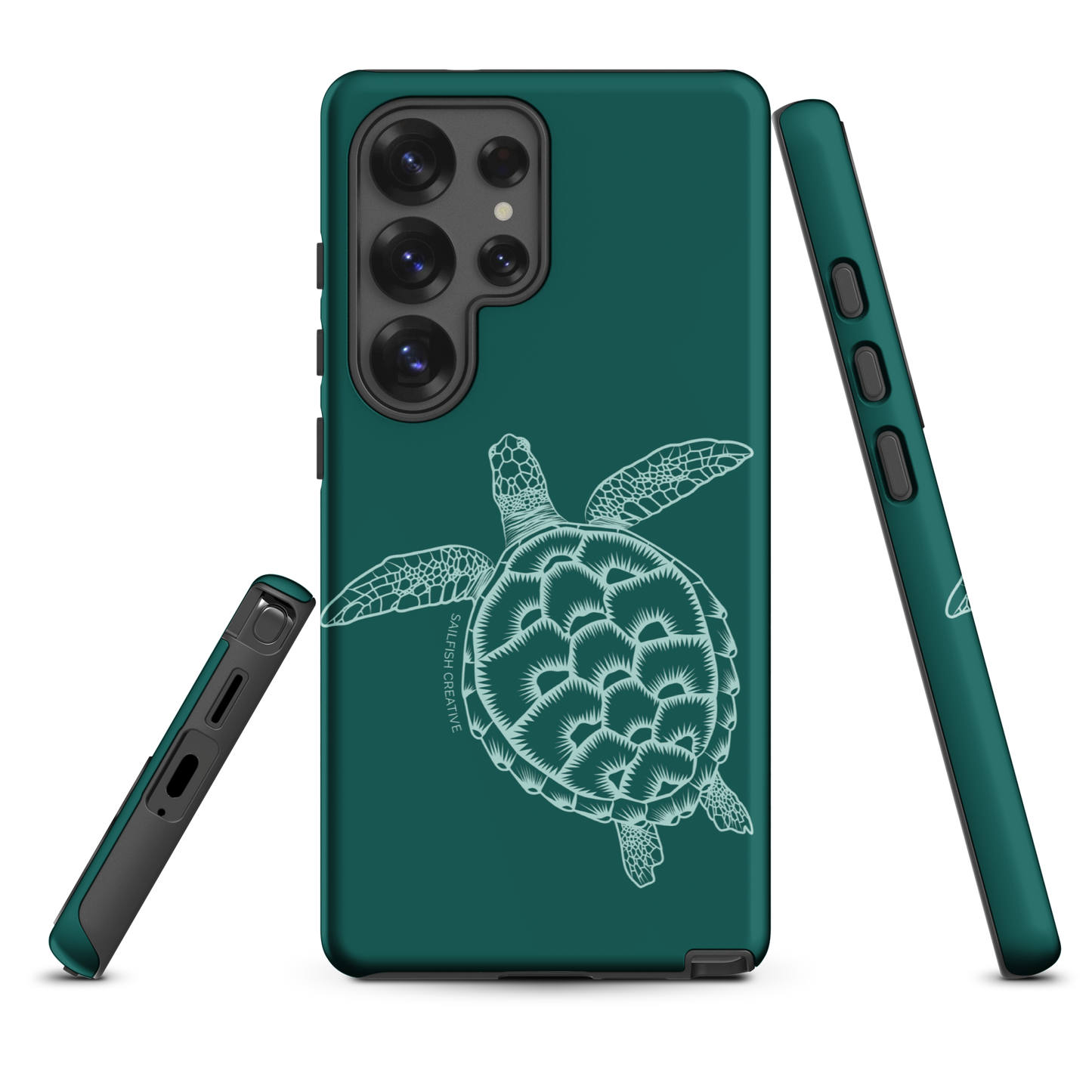 Samsung Phone Case -  Turtle Outline Emerald