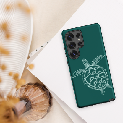 Samsung Phone Case -  Turtle Outline Emerald