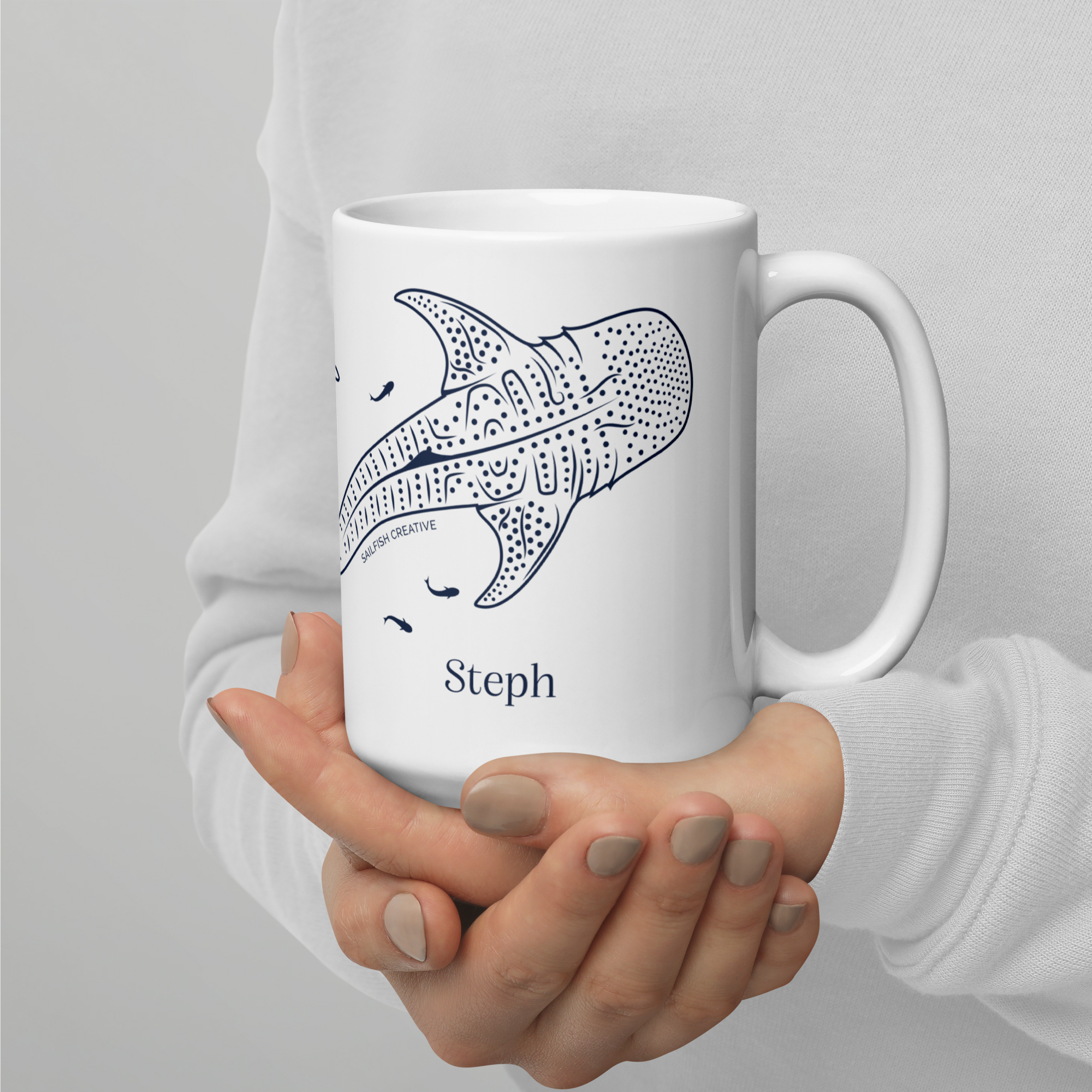PERSONALISED MugPERSONALISED WITH YOUR DETAILSPlease confirm your preferences. 
...................................................................... 
This high quality ceramic mugDrinkwareSailfish Creative
