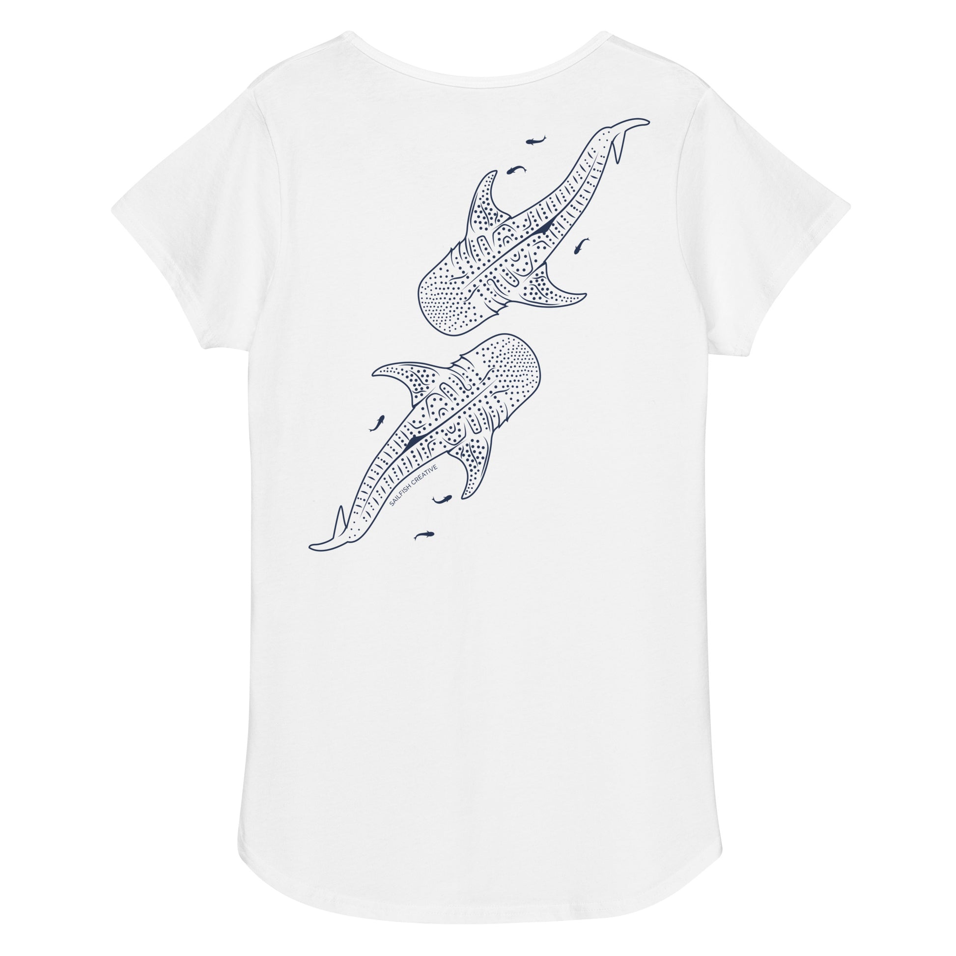 Whale Sharks Line Art - Women's Scoop Neck T-Shirt - Sailfish Creative