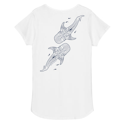 Whale Sharks Line Art - Women's Scoop Neck T-Shirt - Sailfish Creative
