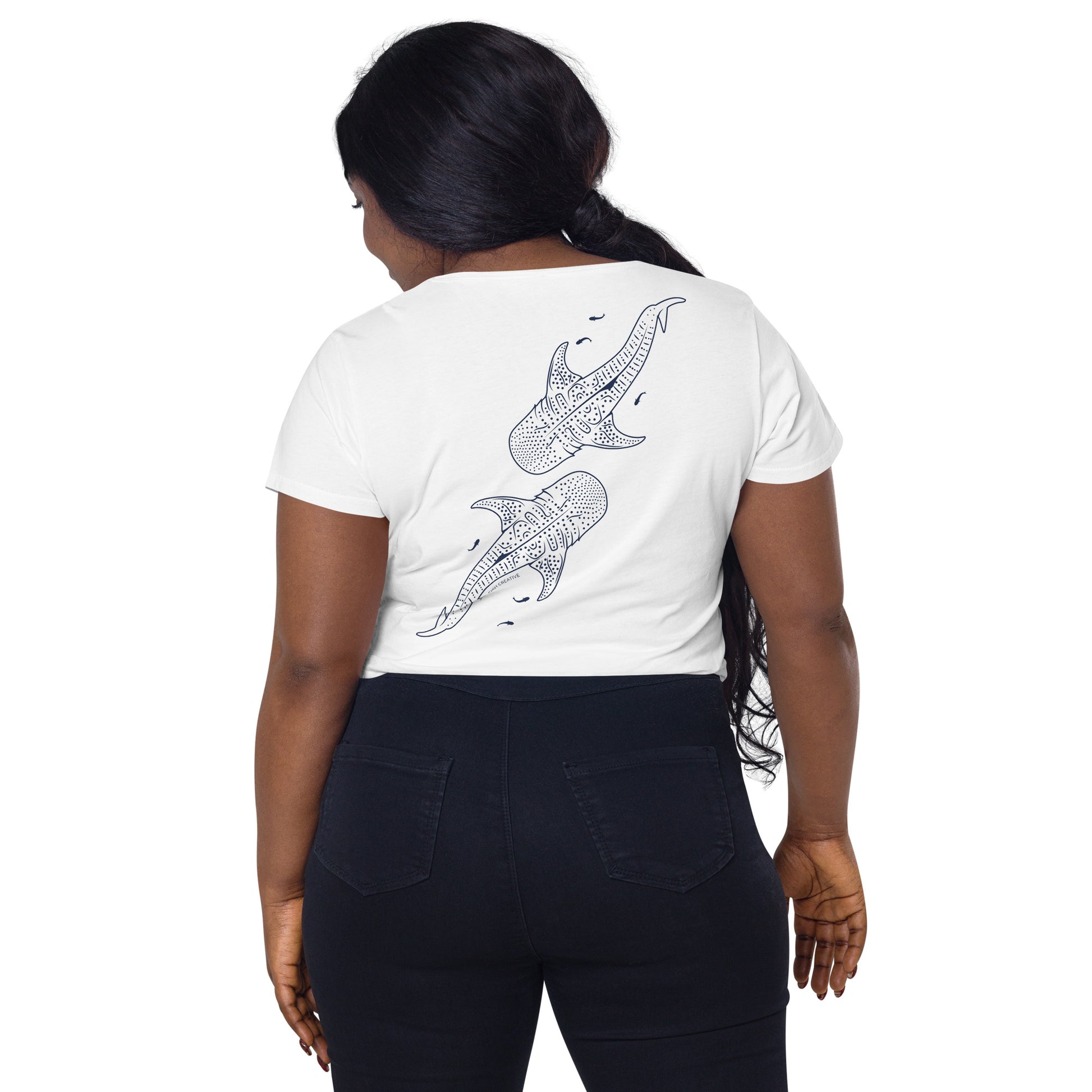 Whale Sharks Line Art - Women's Scoop Neck T-Shirt - Sailfish Creative