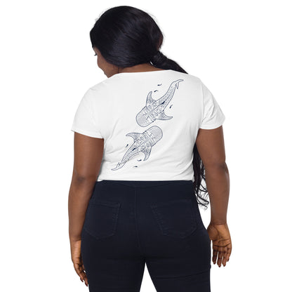 Whale Sharks Line Art - Women's Scoop Neck T-Shirt - Sailfish Creative