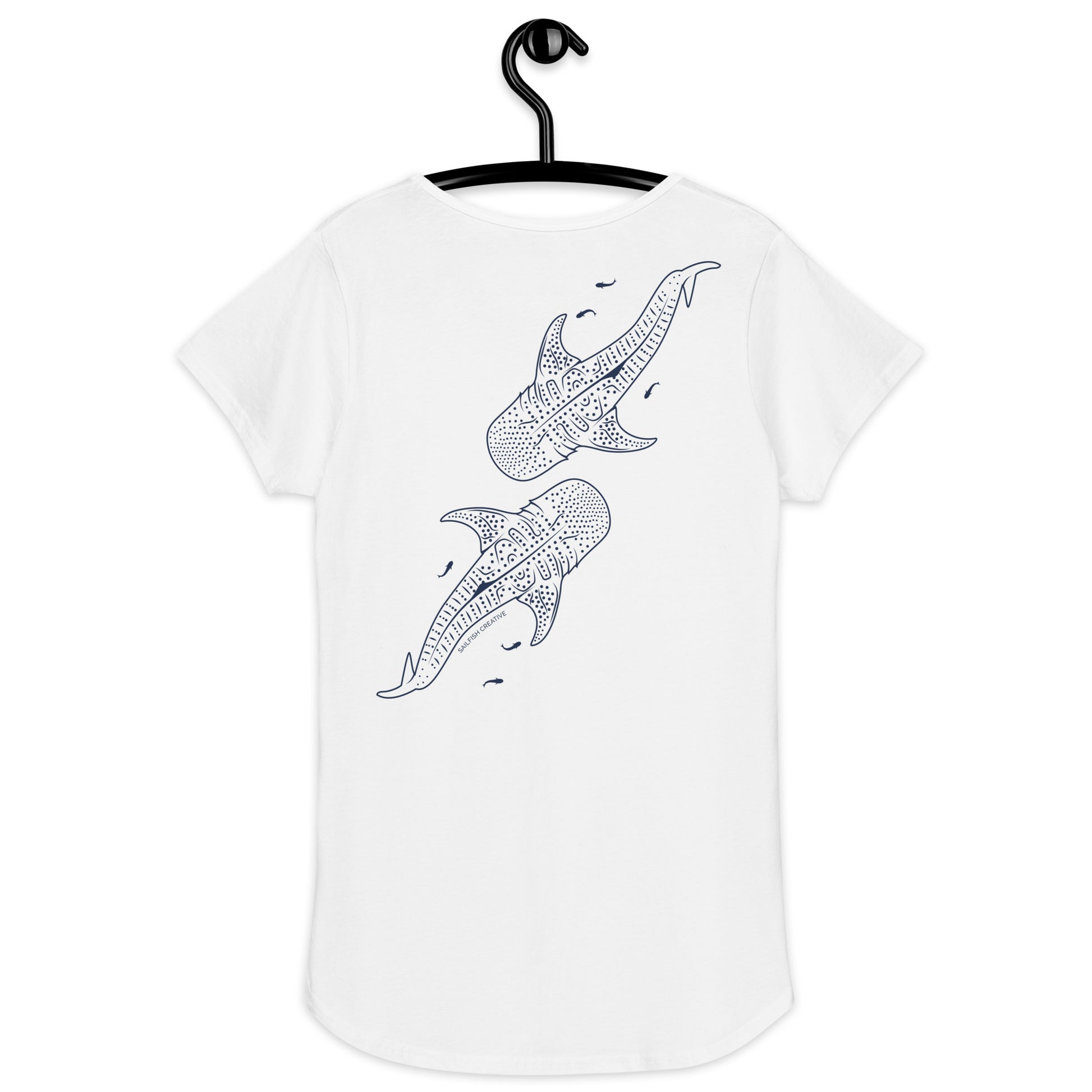 Whale Sharks Line Art - Women's Scoop Neck T-Shirt - Sailfish Creative