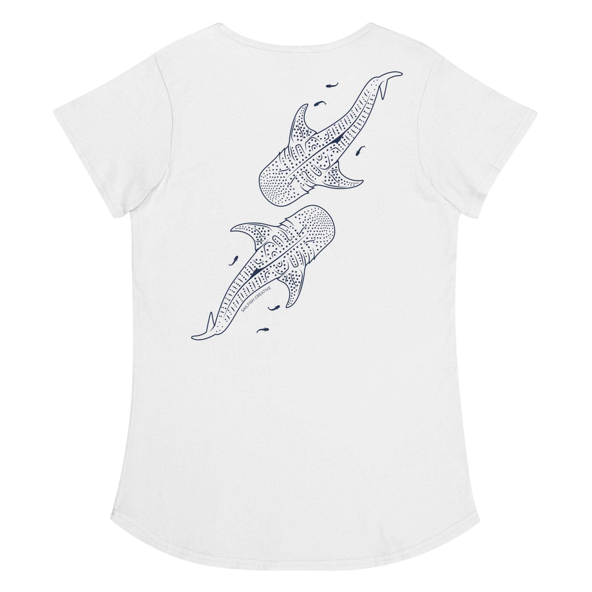 Whale Sharks Line Art - Women's Scoop Neck T-Shirt - Sailfish Creative