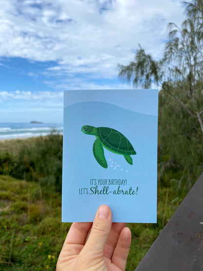 Birthday Card - Green Turtle - Sailfish Creative