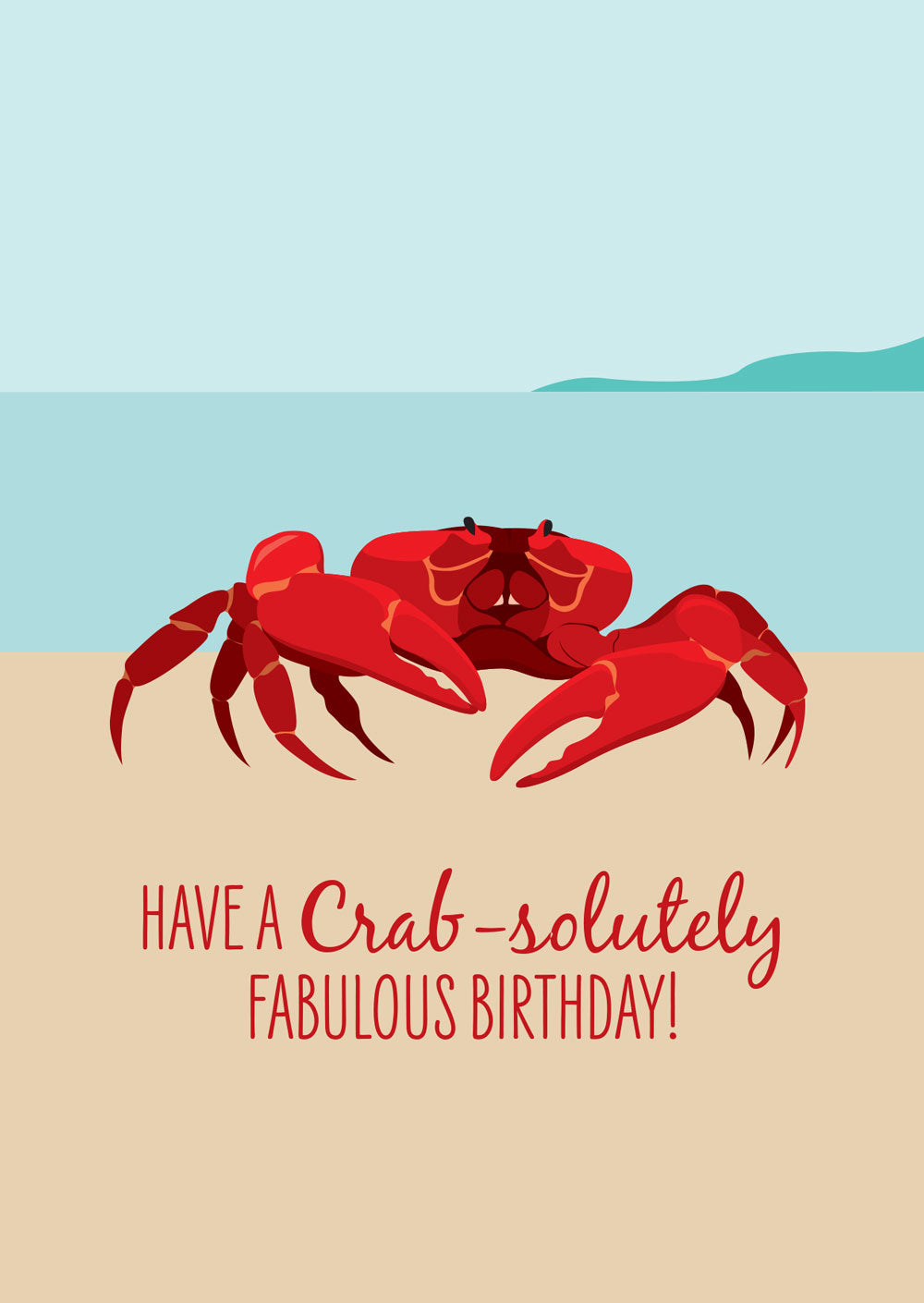 Birthday Card - Red Crab