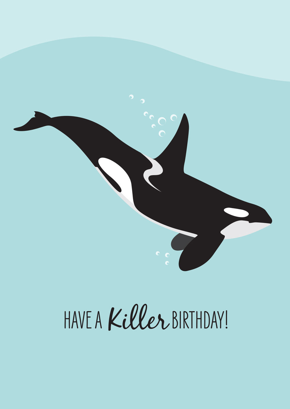 Birthday Card - Killer Whale Orca - Sailfish Creative