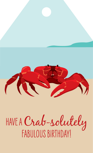 Birthday Gift Tag - Red Crab