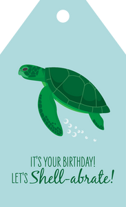 Birthday Gift Tag - Green Turtle