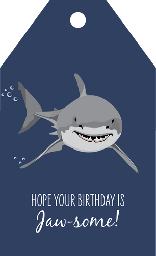 Birthday Gift Tag - Great White Shark