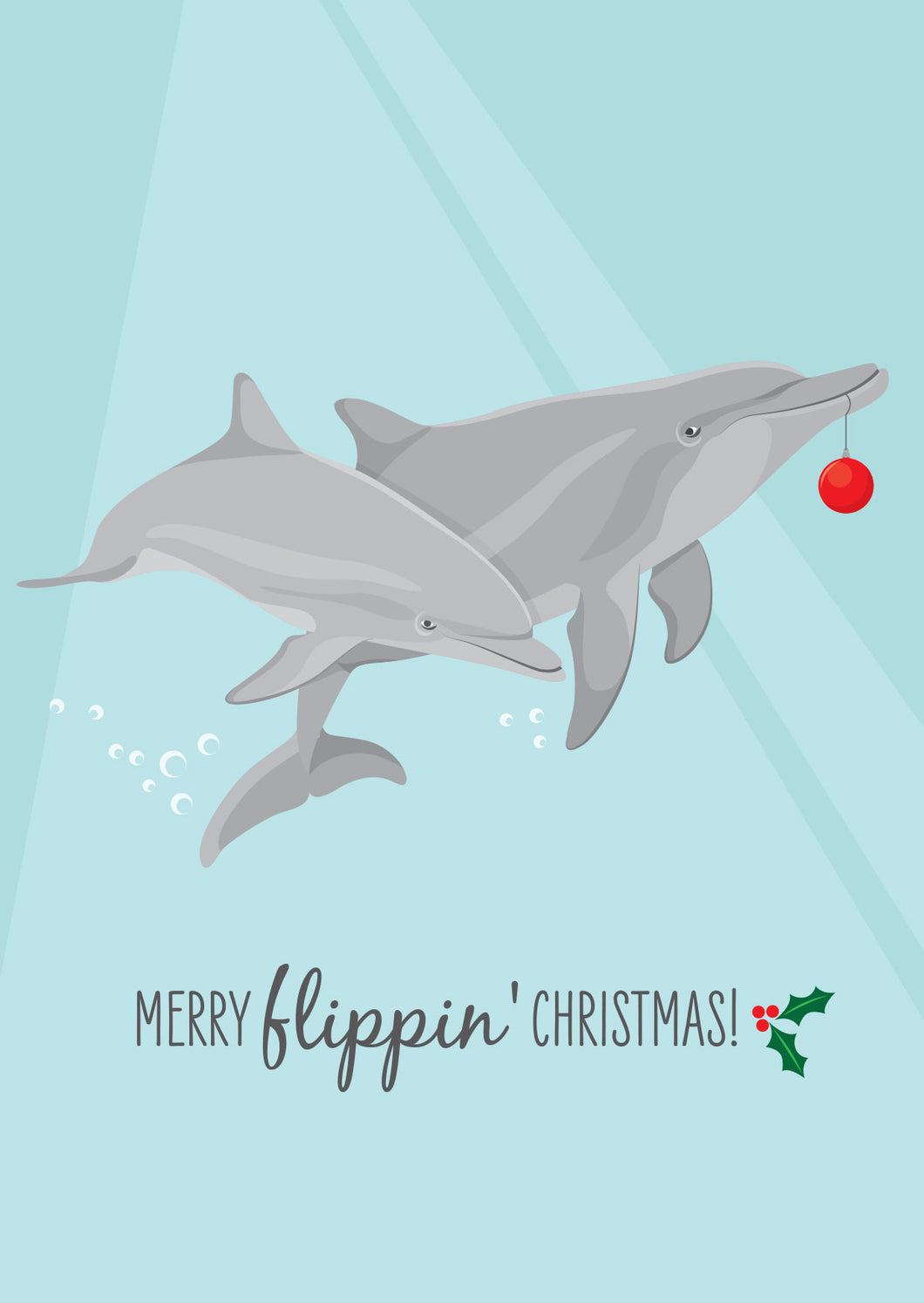 Christmas Card - Dolphins