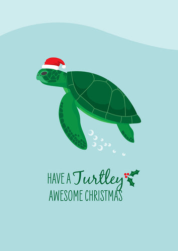 Christmas Card - Green Turtle