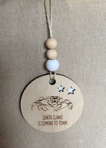 Wooden Christmas Decoration - Crab