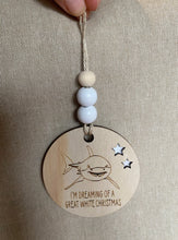 Load image into Gallery viewer, Wooden Christmas Decoration - Great White Shark