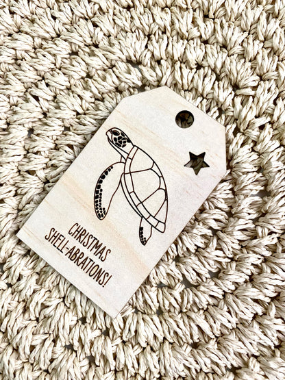 Wooden Christmas Swing Tag - Green Turtle - Sailfish Creative