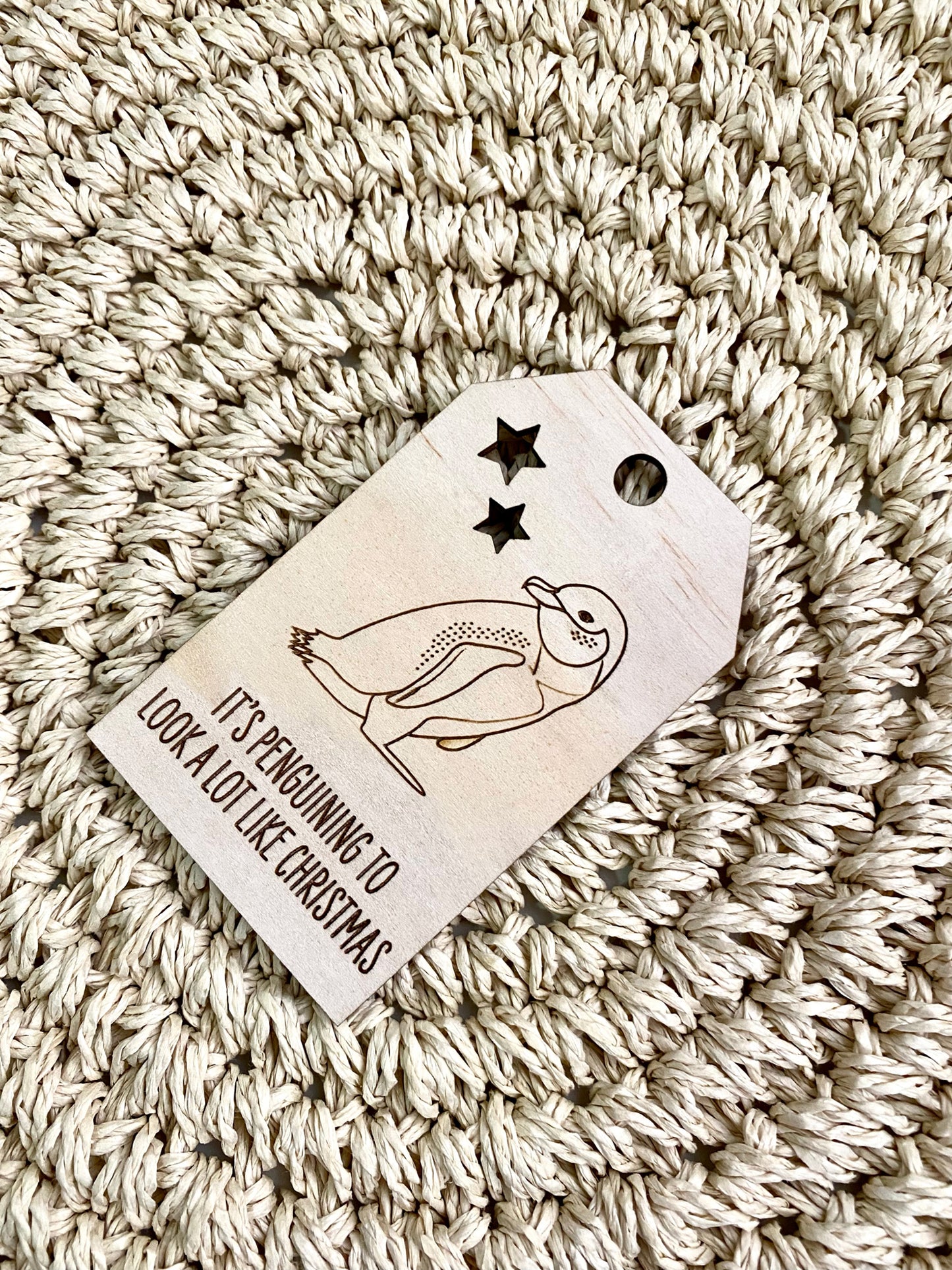 Wooden Christmas Swing Tag - Little Penguin - Sailfish Creative