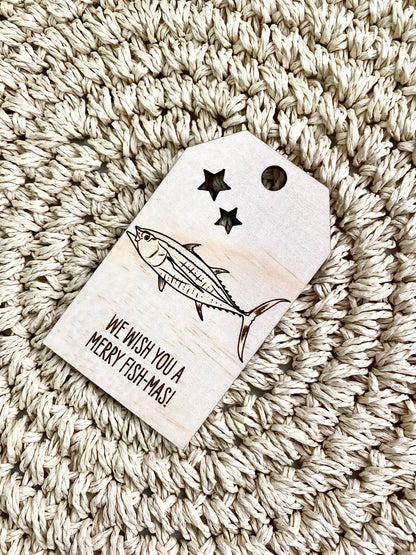 Wooden Christmas Swing Tag - Tuna Fish - Sailfish Creative