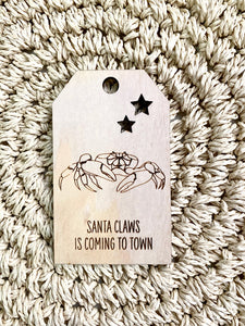 Wooden Christmas Swing Tag - Crab