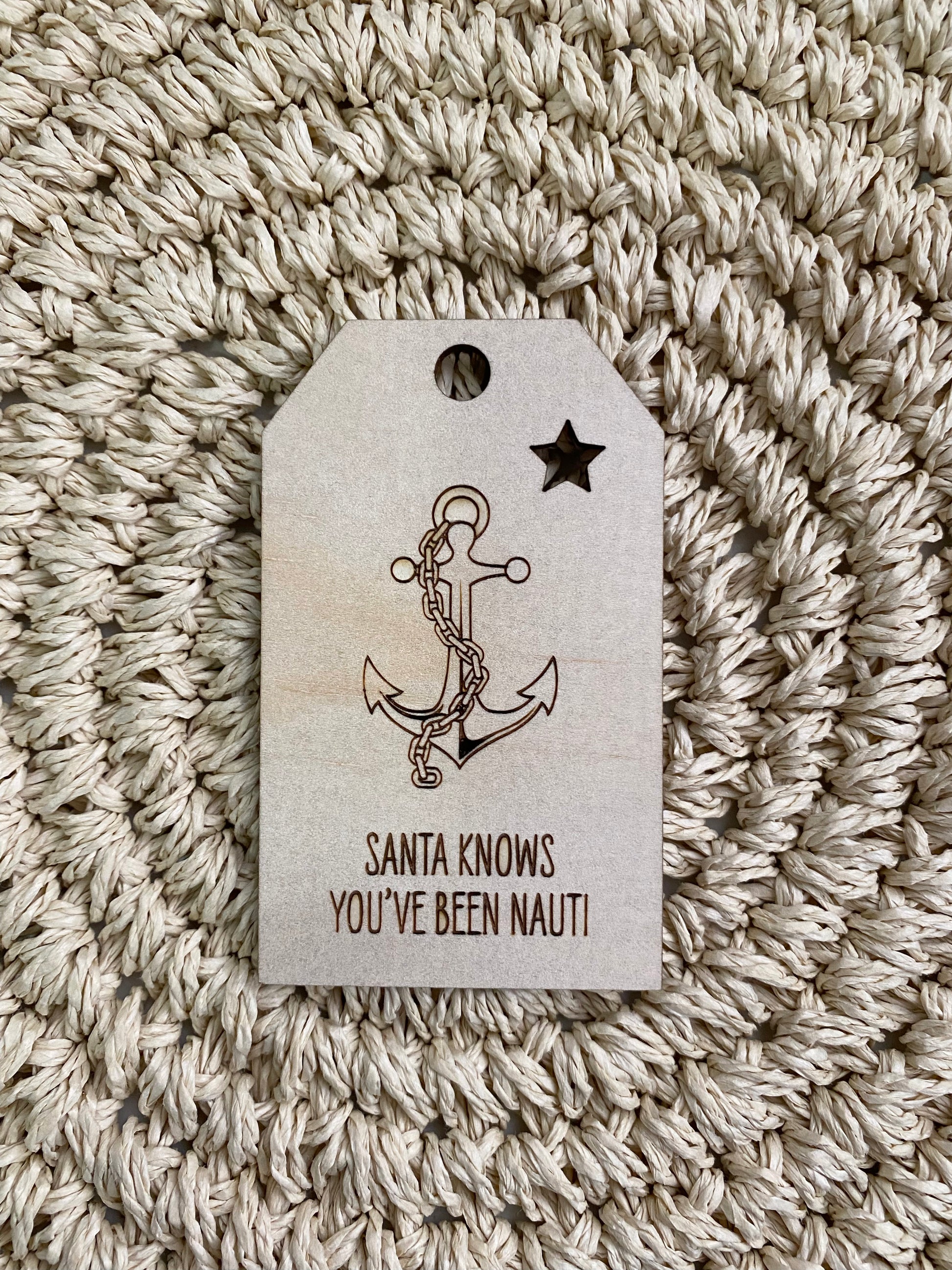 Wooden Christmas Swing Tag - Anchor and Chain - Sailfish Creative
