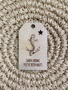 Wooden Christmas Swing Tag - Anchor and Chain