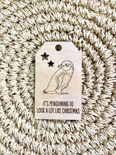 Wooden Christmas Swing Tag - Little Penguin