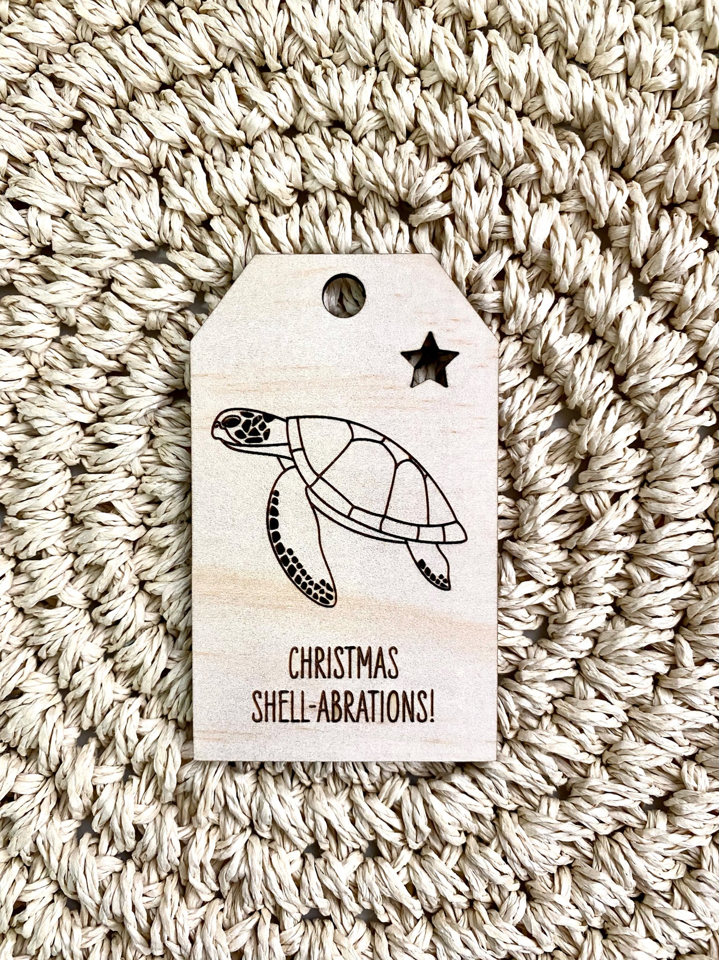 Wooden Christmas Swing Tag - Green Turtle - Sailfish Creative