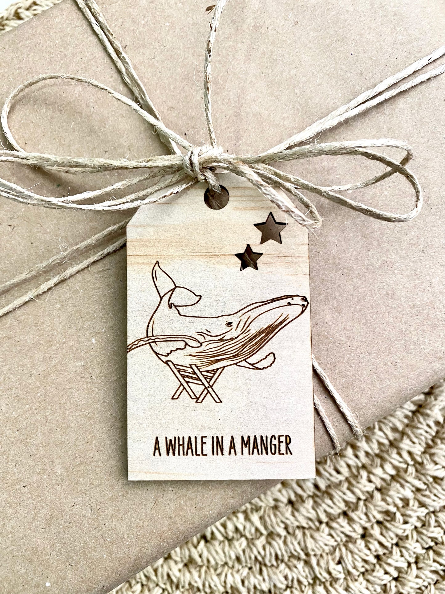 Wooden Christmas Swing Tag - Humpback Whale - Sailfish Creative