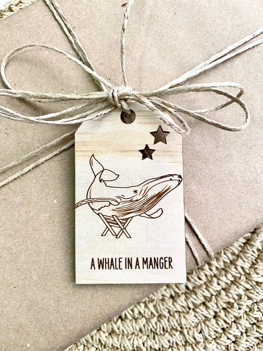Wooden Christmas Swing Tag - Humpback Whale - Sailfish Creative