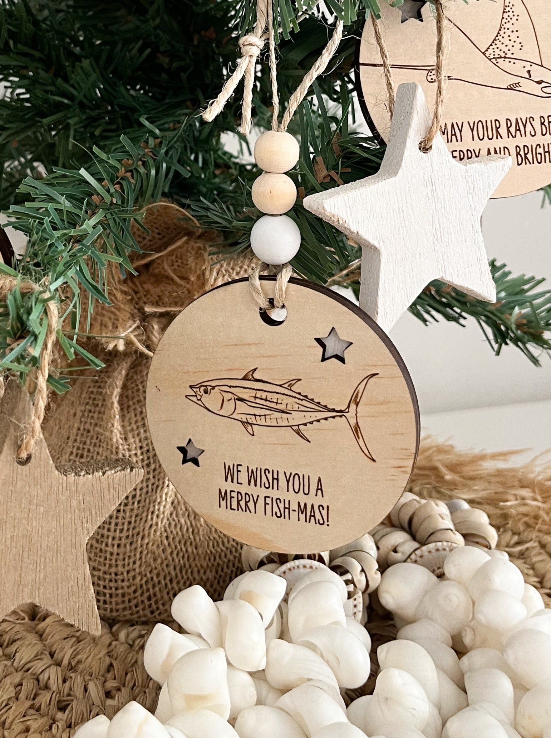 Wooden Christmas Decoration - Tuna Fish - Sailfish Creative