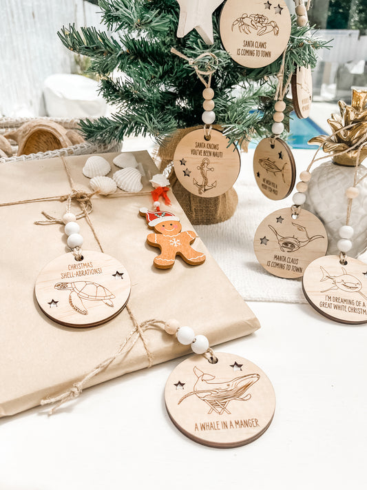 Wooden Christmas Decoration - Great White Shark - Sailfish Creative
