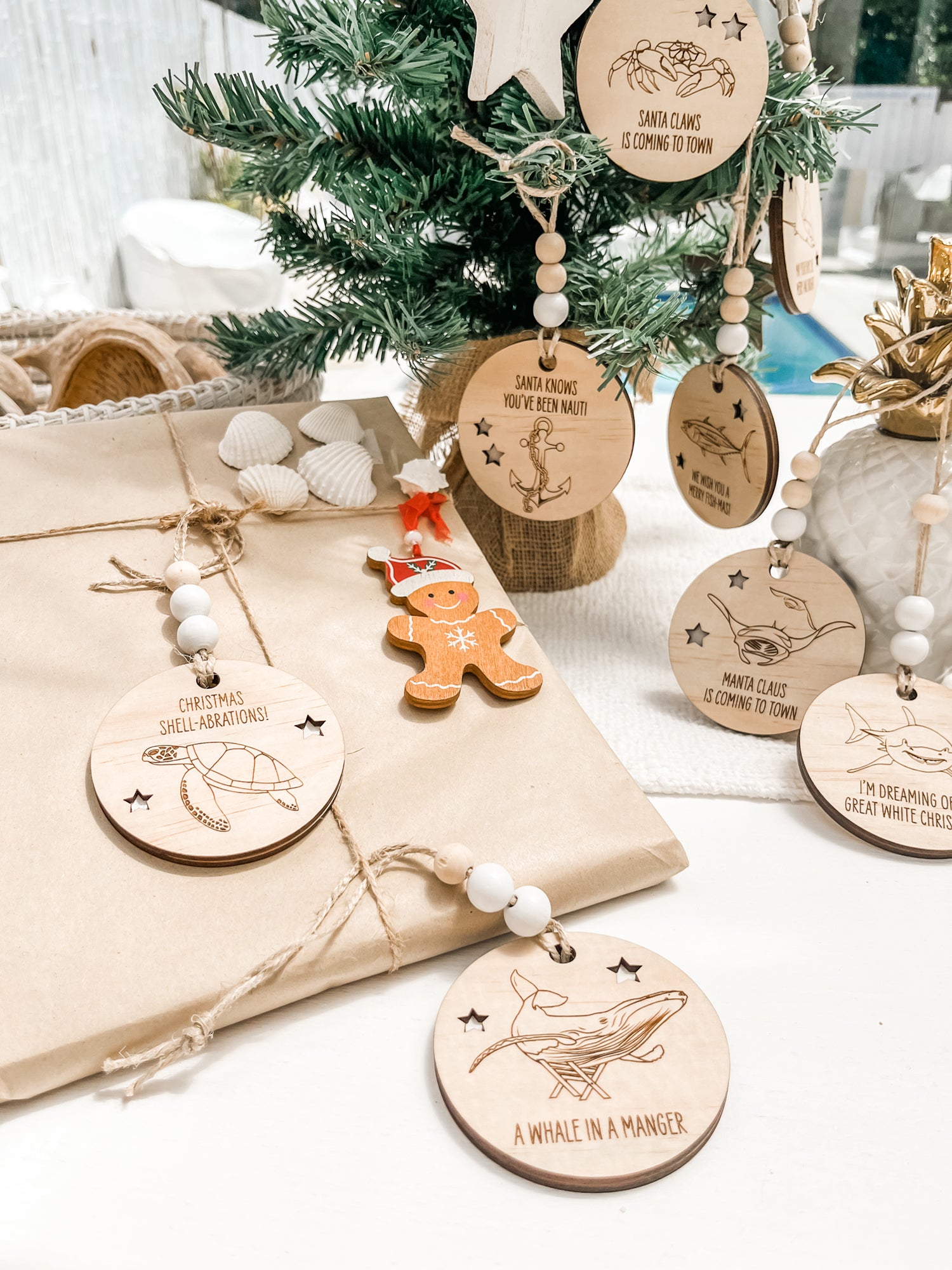 Wooden Christmas Decoration - Mantaray - Sailfish Creative