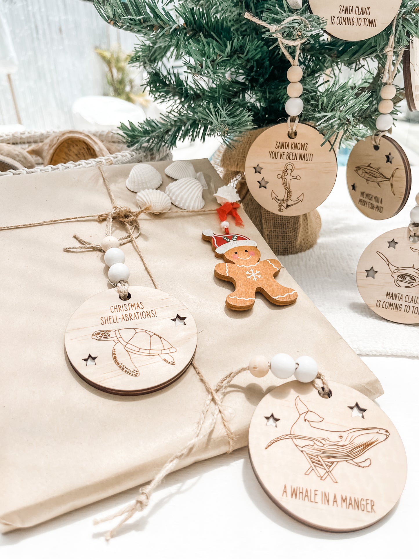 Wooden Christmas Decoration - Nautical Anchor and Chain - Sailfish Creative