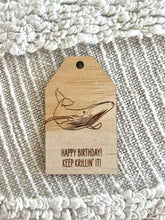 Load image into Gallery viewer, Wooden Birthday Gift Tag - Humpback Whale