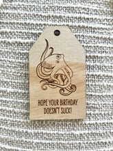 Load image into Gallery viewer, Wooden Birthday Gift Tag - Octopus