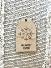 Load image into Gallery viewer, Wooden Gift Tag - Ships Wheel
