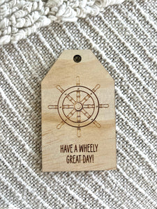 Wooden Gift Tag - Ships Wheel