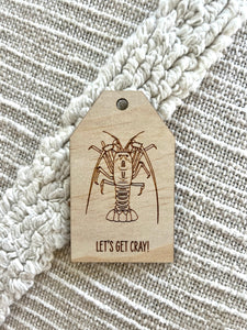 Wooden Gift Tag - Rock Lobster Crayfish