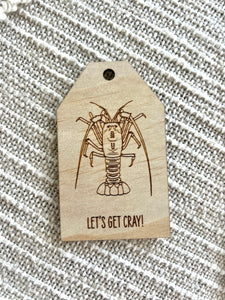 Wooden Gift Tag - Rock Lobster Crayfish