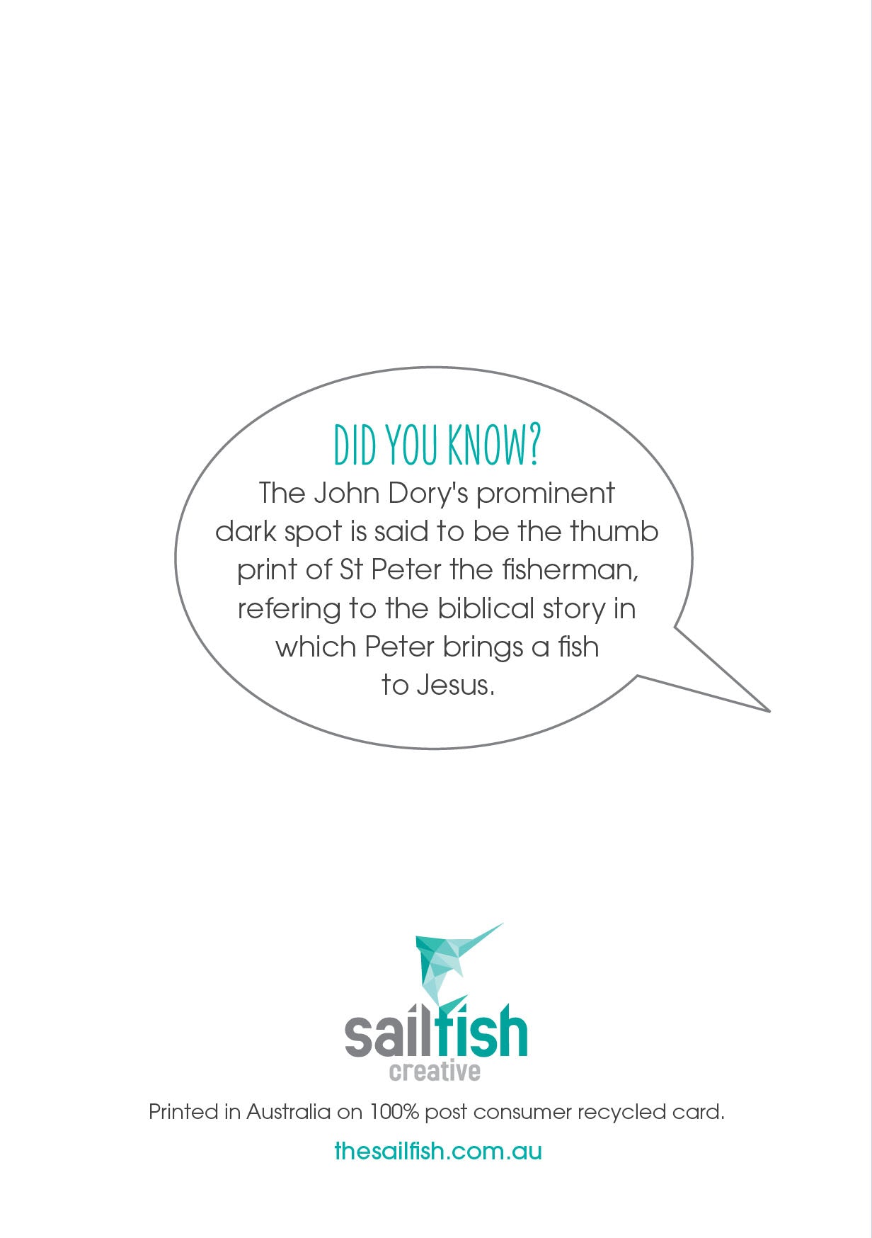 Other Card - John Dory - Sailfish Creative