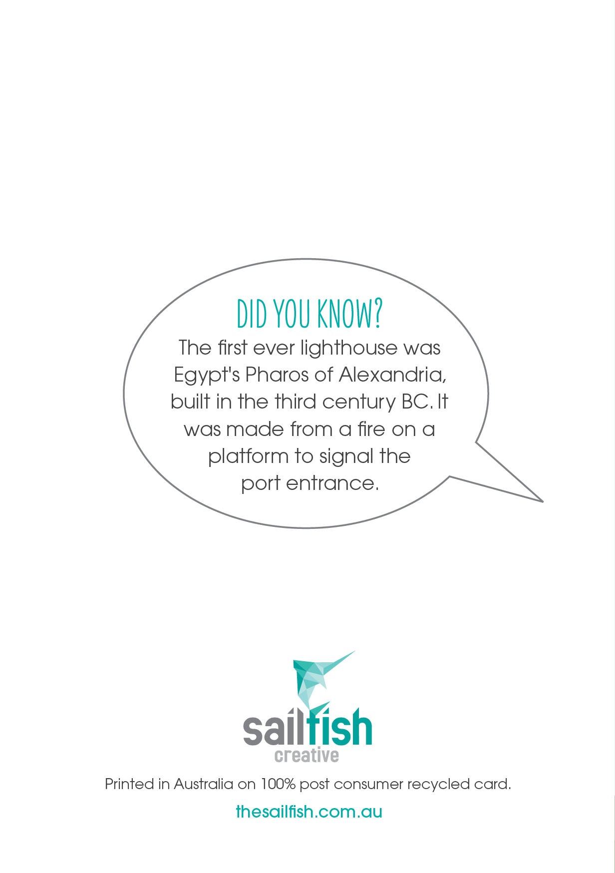Other Card - Lighthouse - Sailfish Creative