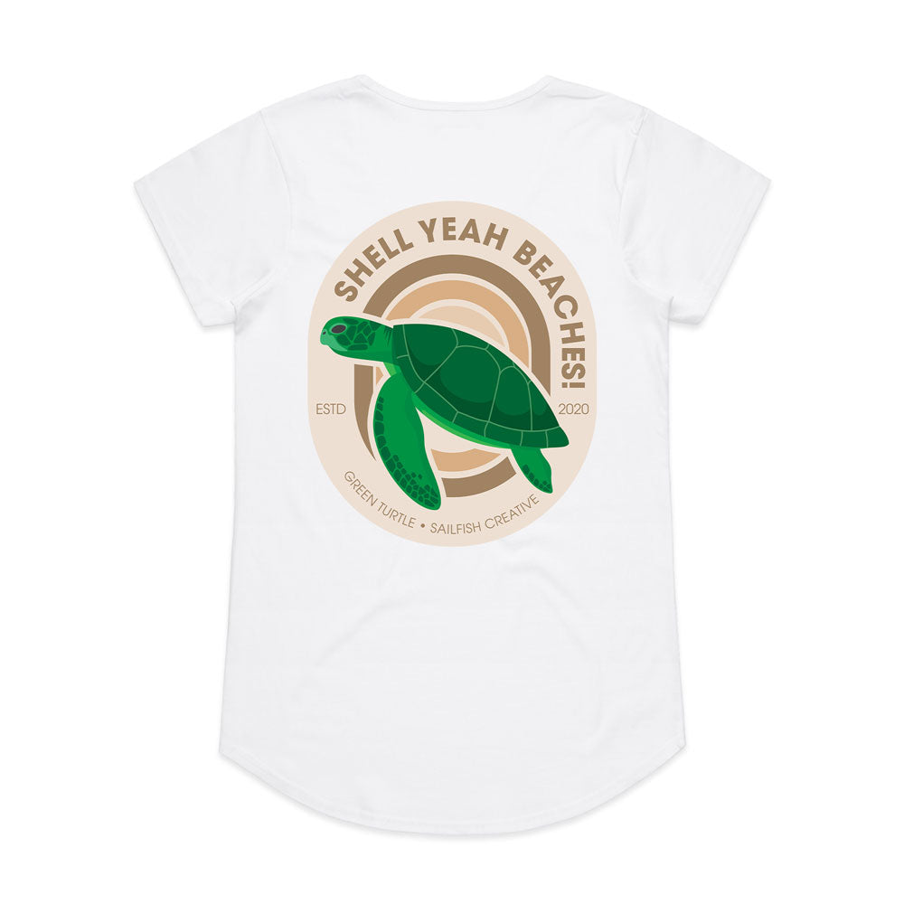 Shell Yeah Beaches - Womens Scoop Neck T-Shirt - Sailfish Creative