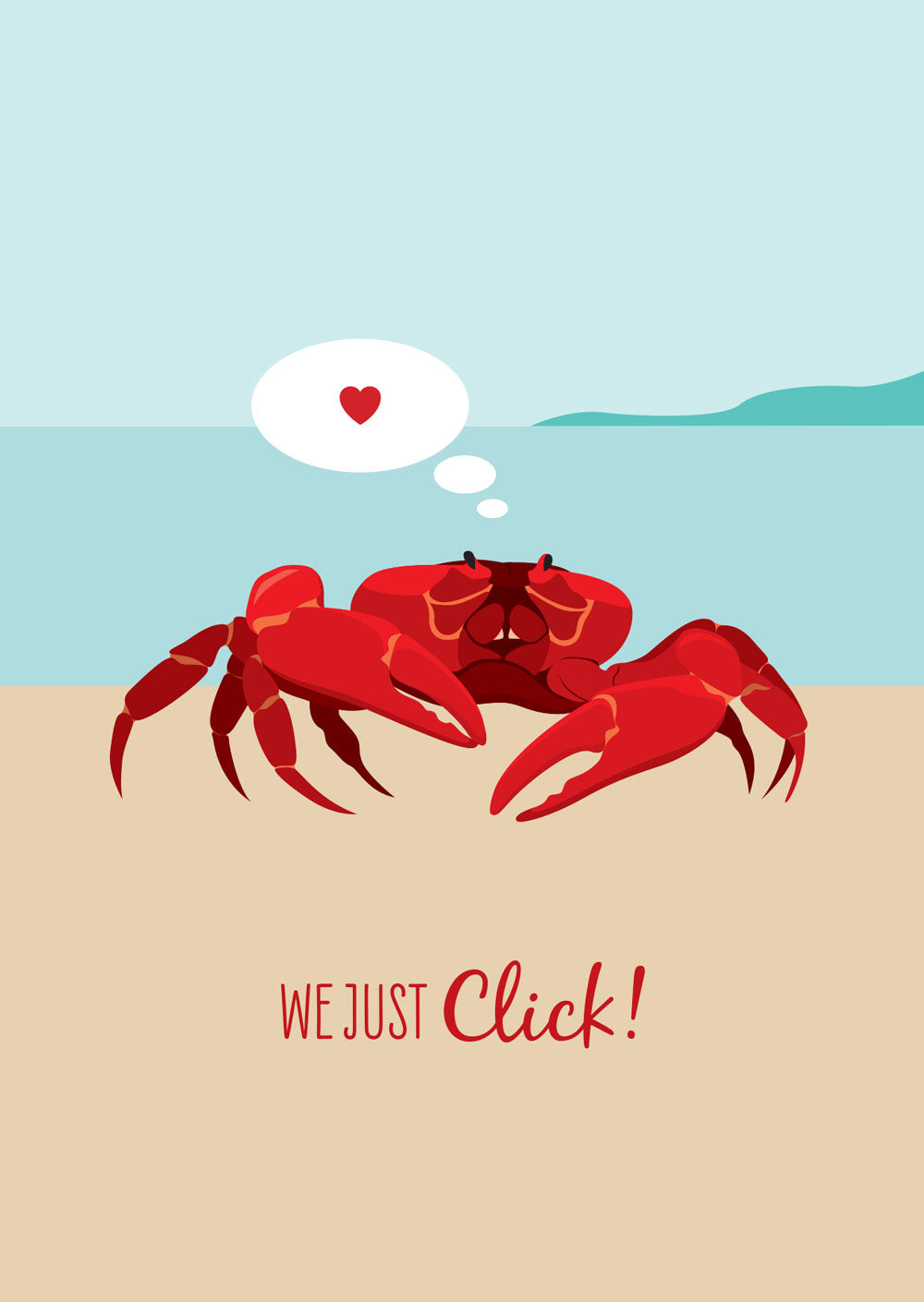 Lovers Card - Red Crab