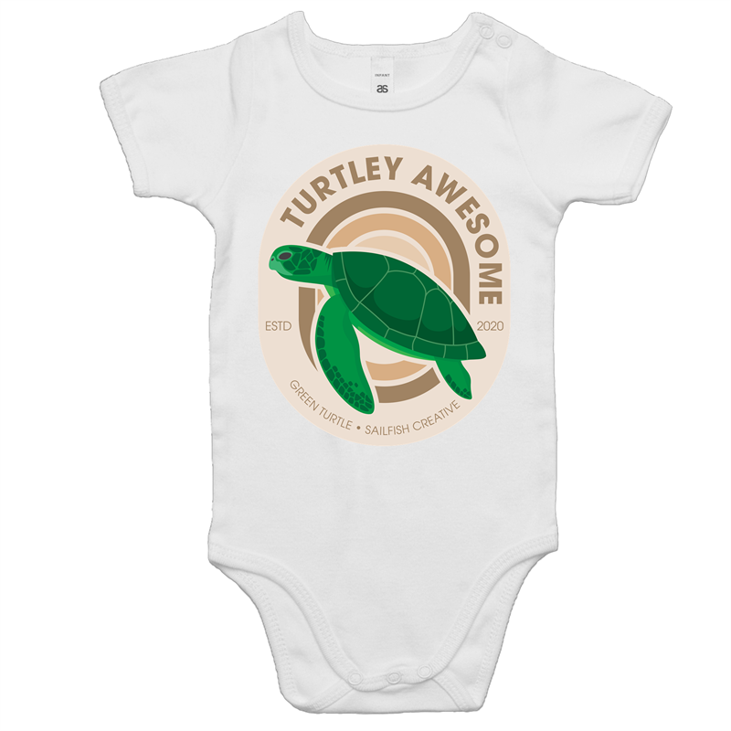 Turtley Awesome - Baby Onesie Romper - Sailfish Creative